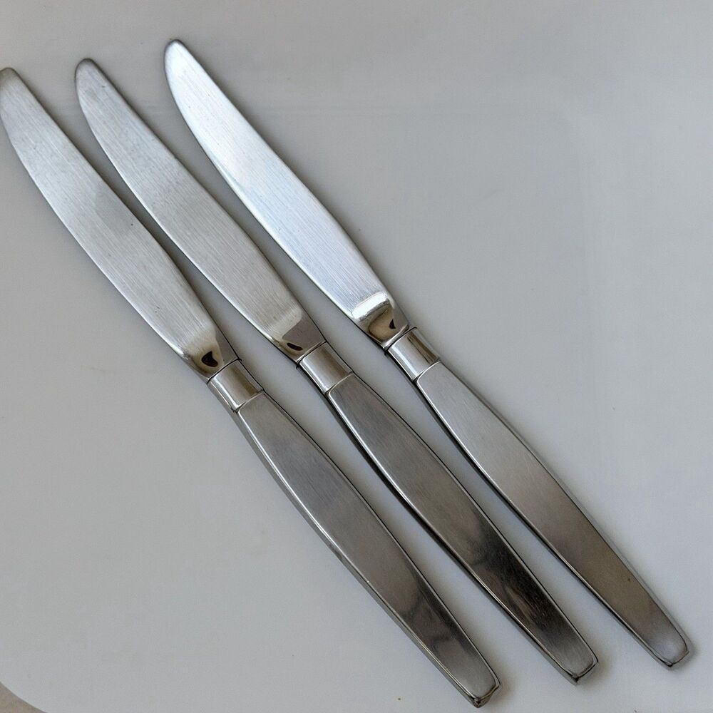3pc Oneida Frostfire Dinner Knives 9” Stainless Community Satin